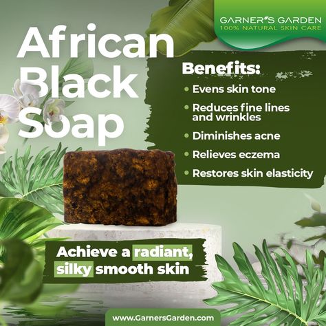 By grabbing a bar or two today, you can experience the wonders of our African Black Soap and meet your SKIN GOALS. ▫ #garnersgarden #naturalskincare #beautygoals #africanblacksoap African Black Soap Benefits, Black Soap Benefits, African Soap, Soap Benefits, Skin Goals, Skin Care Benefits, Hair Business, African Black Soap, Ariana Grande Photoshoot