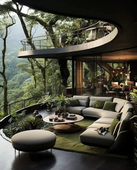 Forest Mansion, Rainforest House, Jungle House, Architecture Home Design, Dream House Ideas, Rain Forest, Forest House, Luxury Homes Dream Houses, Architecture Home