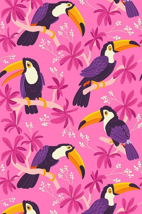 Tropical pattern with toucans. Vector design with birds on pink background #Tropical #pattern #toucans #Vectordesign #birds #pinkbackground #MonaMonash #patternbank #patternbanknew #seamless #floral #repeat #pattern #vectorIllustration Benefits Of Carrots, Floral Repeat Pattern, Health Benefits Of Carrots, Eye Problems, Root Vegetable, Painting Classes, Paper Patterns, Deco Boheme, Printed Backgrounds