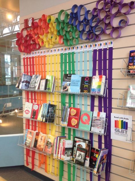 Erie County Public Library (YA) (2016) Lgbtq Library Display, Pride Month Book Display, Pride Display Library, Library Pride Display, Pride Month Library Display, Pride Book Display, Pride Library Display, Public Library Decorating Ideas, Public Library Display Ideas