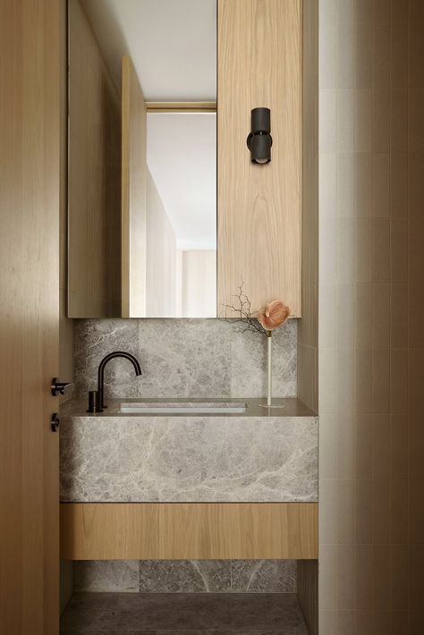 Mossman | Shaun Lockyer Architects Shaun Lockyer, Residential Bathroom, Toilet Ideas, Board Formed Concrete, Basin Design, Aluminium Doors, Floor Finishes, Neutral Palette, Home Reno