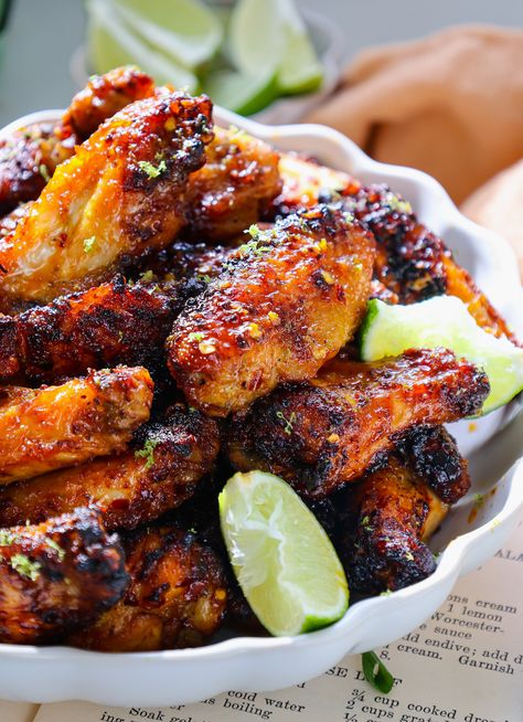 The most flavorful and easy to make chicken wings for game day! Cilantro Lime Wings, Chili Lime Chicken Wings, Air Fryer Chili, Game Day Wings, Lime Wings, Make Chicken Wings, Lime Chicken Wings, Chili Lime Sauce, Chili Lime Chicken