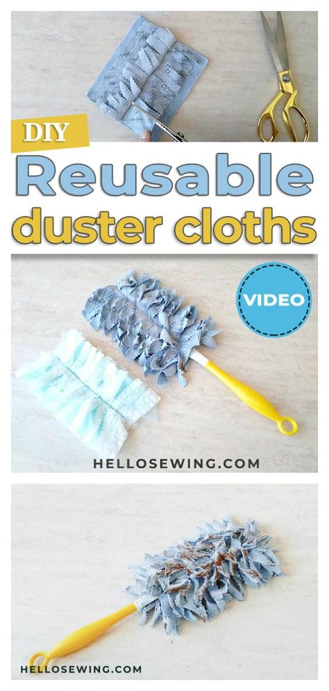 DIY Reusable Swiffer Duster Cloths Free Sewing Pattern Swifter Duster, Reusable Swiffer Duster, Diy Duster, Washable Duster, Swiffer Covers, Diy Dusters, Reusable Duster, Swiffer Refill, Swiffer Duster