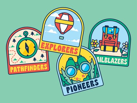 Scout Badges for the Kids by brian hurst on Dribbble Scout Badges, Directory Design, Merit Badge, Design Jobs, Badge Design, Travel Design, Job Opening, Design Assets, Girl Scouts