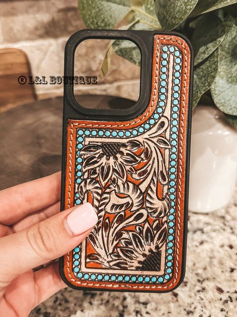 Shockproof case Western Phone Cases, Leather Phone Case Western, Western Gift Ideas, Tooled Leather Phone Case, Country Iphone Cases, Antler Tattoos, Country Phone Cases, Western Jewerly, Glitter Gel Nail Designs