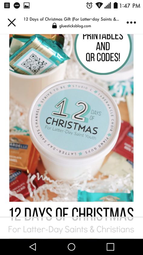 12 Days Of Christmas Qr Codes, Lds Young Women Christmas Gifts, Lds Primary Christmas Gifts, Young Women Christmas Gifts, Lds Christmas Gifts, Relief Society Christmas Gifts, Primary Christmas Gifts, Christmas Primary, Relief Society Christmas