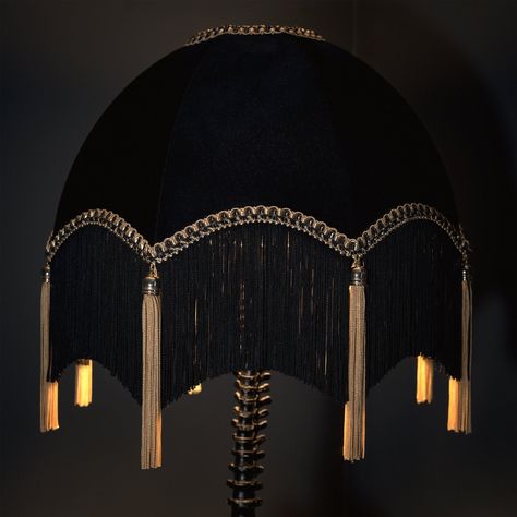 Priscilla Gothic Baroque Lampshade Baroque Lighting, Gothic Lampshade, Maximalist Goth, Goth Lamp, Gothic Lighting, Spine Candle, Gothic Baroque, Cat Candles, Black Pillar Candles