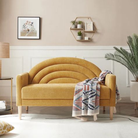 wayfair outlet Low Profile Loveseat, Unique Living Room Chairs, Small Corner Seating Area, Cream Chairs Living Room, Loveseat Living Room Ideas, Seating Area Office, Boho Loveseat, Counseling Office Furniture, Maximalism Style