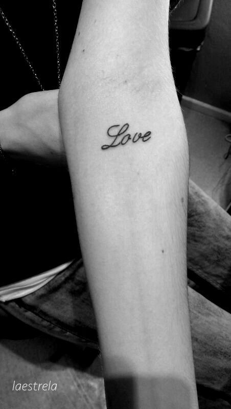 love my new tattoo. 'Love' font - script Love Script Tattoo, Love Word Tattoo, Script Tattoo, Love Script, Word Tattoo, Love Articles, Love Word, Tattoo Script, Word Tattoos