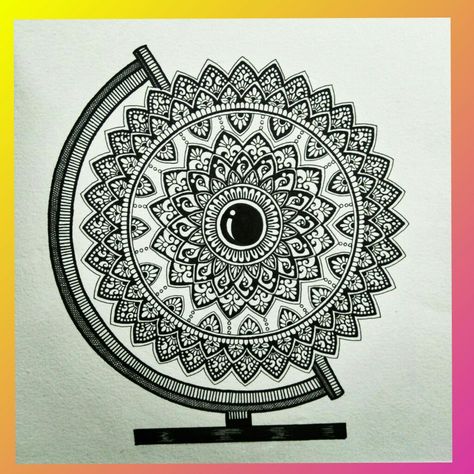 We do not inherit earth from our ancestors,  we borrow it from our children 🍃🍀🍁 Colouring Ideas, Mandala Ideas, Mandala Patterns, Earth Globe, Drawing Inspo, Mandala Drawing, Zentangle Art, Mandala Pattern, Mandala Art