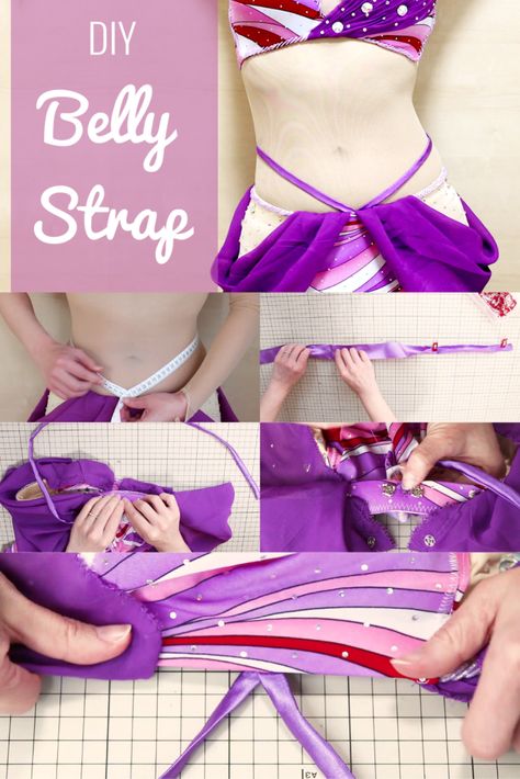 DIY Belly Strap (+ no bump option!) for Belly Dance Costumes - SPARKLY BELLY Diy Bra Top, Belly Dance Costumes Diy, Dance Diy, Dance Crafts, Belly Dancer Costumes, Bellydance Costume, Dancing Costumes, Diy Bra, Belly Dance Outfit