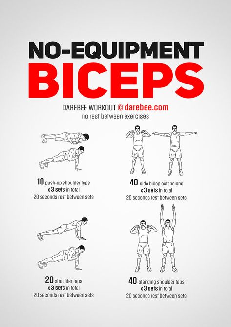 No-Equipment Biceps Workout Arm Workout Men No Equipment At Home, How To Get Bigger Arms No Equipment, Body Weight Bicep Workout, Work Out Men At Home, Upper Chest Workout Men No Equipment, Arms No Equipment Workout, Biceps Bodyweight Exercise, Bicep And Tricep Workout No Equipment, Tricep Workout At Home No Equipment