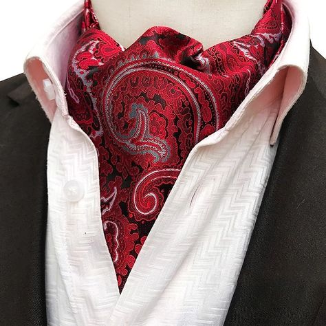 Men's Work Cravat & Ascot - Striped 2021 - US $12.09 Classic Style Fashion, Mens Ascot, Cravat Tie, Style Gentleman, Ascot Ties, Tie Scarf, Vintage Mens Fashion, Suit Shirts, Tie Styles