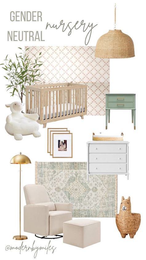 Creating a gender-neutral nursery is a great way to provide a welcoming space for your child while avoiding gender stereotypes. Here is a mood board to help you design a gender neutral nursery. Click to shop this room design. Gender Neutral Bedroom Kids, Nursery Mood Board, Minimalist Baby Room, Gender Neutral Nursery Inspiration, Nursery Inspiration Neutral, Nursery Guest Room, Gender Neutral Baby Nursery, Ikea Nursery, Baby Room Neutral