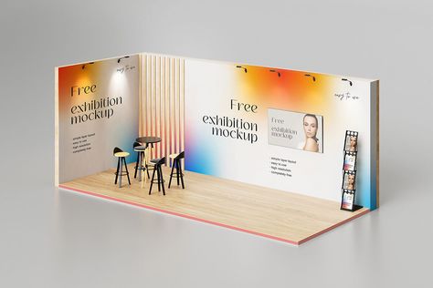 We are pleased to present Exhibition Stand Mockup, a very nice, beautiful and easy-to-use mockup for exhibition stands, which you can use to show your idea for this type of stand. It comes in PSD format, all you need to do is add your designs of walls, TV, brochures and adjust the colors and you […] The post 3 Free Exhibition Stand Mockup appeared first on Creativetacos ®. Trade Show Graphic Design, Exhibition Display Stands, Booth Design Exhibition, Creative Booths, Event Booth Design, Trade Exhibition, Stand Feria, Experiential Design, Trade Show Design