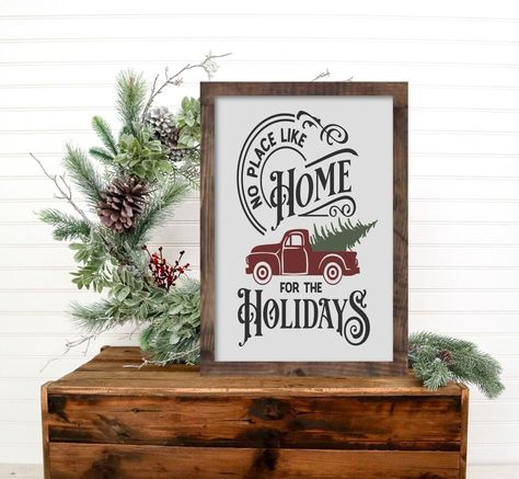 No Place Like Home Fo The Holidays Wall Decor, Holiday Wooden Signs, Christmas Wall Decor, Farmhouse Christmas Wood Sign, Holiday Decor Wooden Signs Christmas, Farmhouse Christmas Signs, Paint Lettering, Signs Christmas, Christmas Wooden Signs, Red Forest, Wall Decor Farmhouse, Handmade Wood Signs, Holiday Wall Decor