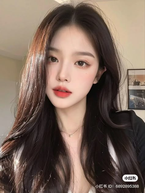 Douyin Hairstyles, Makeup Ala Korea, V Shape Face, Makeup Douyin, Ulzzang Aesthetic, Korean Makeup Look, Korea Girl, Winter Hair Color, Chic Hairstyles