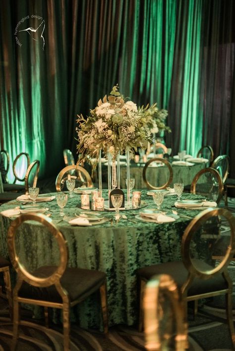 Enchanted Forest Event, Emerald City Theme, Emerald City Wedding, Emerald City Party, City Wedding Reception, Broadway Theme, Wicked Party, Green Dinner, Party Like A Rockstar