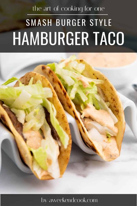 Burger Taco Recipe, Hamburger Tacos, Hamburger Taco, Smash Burger Tacos, Burger Tacos, Slow Cooker Casserole, Easy Hamburger, Bell Pepper Recipes, Weekend Cooking