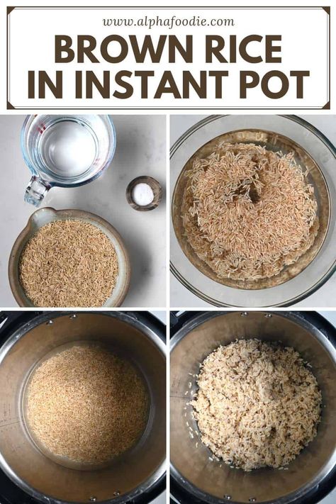 How to cook perfect Instant Pot brown rice with a quick, easy, and foolproof method. The rice is tender and fluffy every time, perfect for busy weeknights and meal prep! Instapot Brown Rice, Brown Rice Instant Pot, Instant Pot Brown Rice, Rice Instant Pot, Pasta Bake, Vegan Dishes, Brown Rice, How To Cook, Instant Pot Recipes