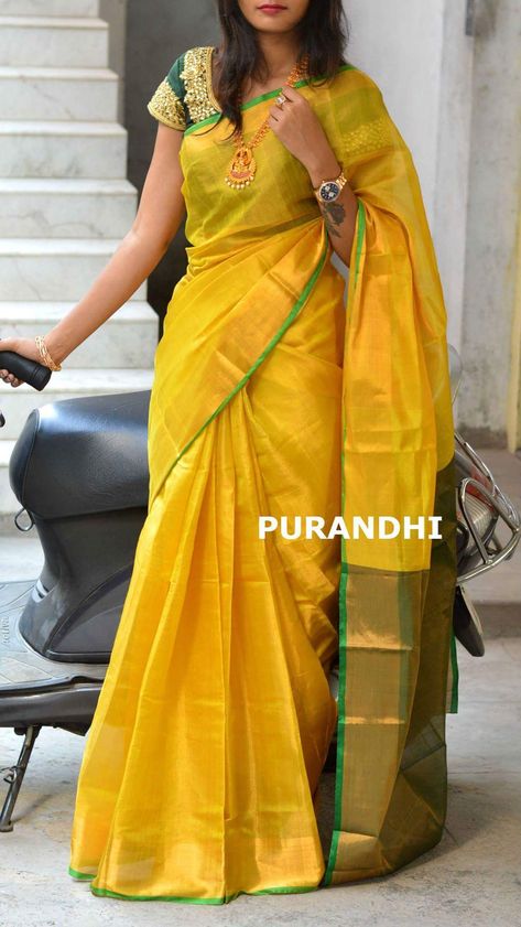 Uppada Pattu Sarees, Pattu Saree Blouse Designs, Indian Fashion Trends, Silk Saree Kanchipuram, Linen Sarees, Tissue Saree, Indian Saree Blouses Designs, Indian Silk Sarees, Silk Saree Blouse Designs