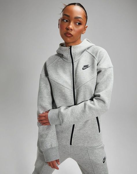 Nike Tech Fleece Hoodie - Dark Grey - Womens Nike Tech Fleece Hoodie, Tech Fleece Hoodie, Tech Women, Baby Nike, Nike Tracksuit, Nike High, Nike Tech Fleece, Chevron Design, Nike Shox