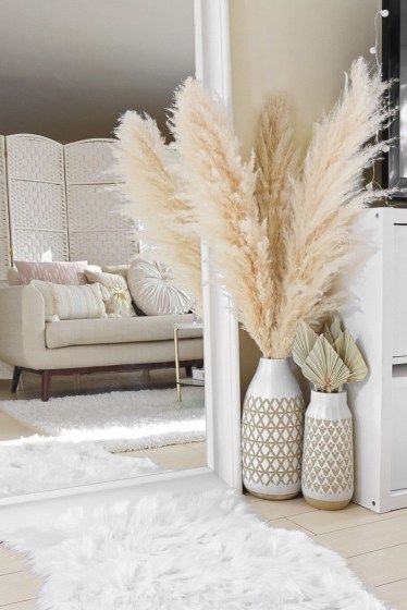 Earth Tone Living Room, Grass Decor, Pampas Grass Decor, Living Room Corner, Room Corner, Decor Home Living Room, Floor Vase, Boho Home, Pampas Grass