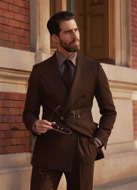 Suits Types For Men, Hunting Suit Men, 2024 Suits For Men, Fancy Outfit Men, Men Brown Suit, Brown Suit Men, Brown Suits For Men, Fancy Suits, Hunting Suit