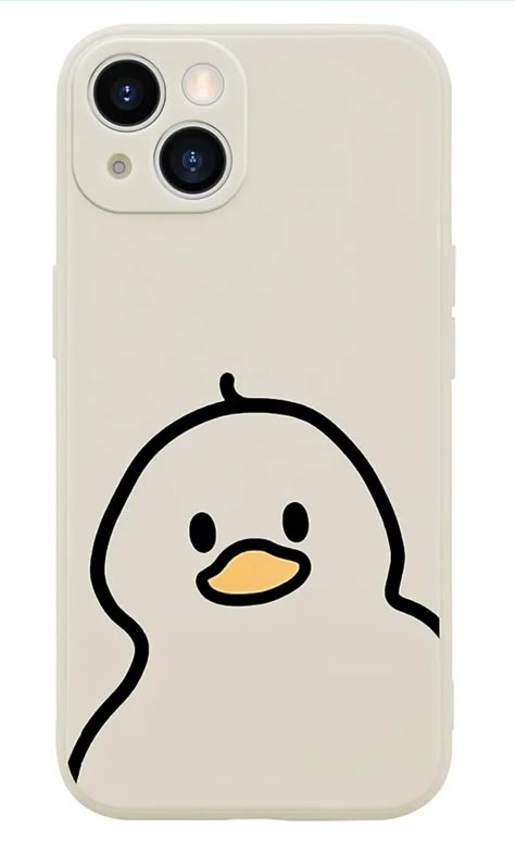 Cute Duck Phone Case for iPhone 11 Simple Drawing Duck Case Cover Liquid Silicone Soft Gel Rubber Anti-Scratch Durable Girly Women Matte Phone Cover Microfiber Lining Protective Cover -Follow for more🥰 Simple Phone Case Paintings, Easy Drawings For Phone Cases, Simple Aesthetic Phone Case, Cute Phone Case Designs To Paint, Aesthetic Phone Case Drawing, Diy Covers Phone, Phone Case Painting Idea, Drawing On Cover Phone, Iphone 12 Mini Case Aesthetic