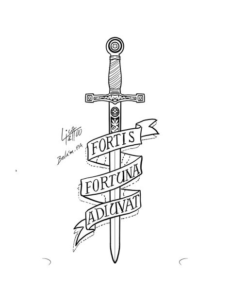 Audaces Fortuna Iuvat Tattoo, Fortis Fortuna Adiuvat Tattoo Design, Historical Tattoos Ideas, Fortis Fortuna Adiuvat Wallpaper, Fortes Fortuna Adiuvat Tattoo, Vini Vidi Vici Tattoo, Leader Tattoo, Latin Tattoo Quotes, Fortis Fortuna Adiuvat Tattoo