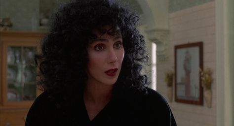 Cher in Moonstruck. Cher Curly Hair, Cher Moonstruck, Cher And Sonny, Victorian Vibes, Last Tango In Paris, Cher Photos, A Real Woman, Snap Out Of It, Real Woman