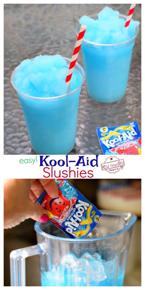 Fun Kids Drinks, Fun Summer Drinks, Slushie Recipe, Lake Food Ideas Summer, Food Ideas Summer, Lake Food Ideas, Kids Treat, Kid Drinks, Lake Food