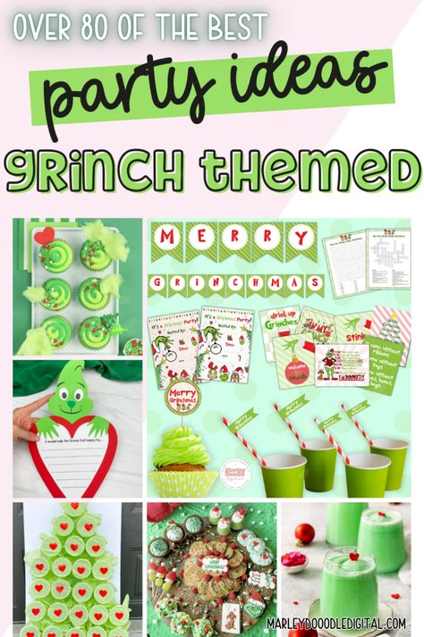 Get ready for a Grinch-filled Christmas with 81+ party ideas! From DIY Grinch decorations and fun party favors to printable games and delicious Grinch food ideas, this post has it all for an unforgettable celebration. Grinch Party Ideas Food, Free Grinch Printables, Grinch Party Ideas, Grinch Food, Grinch Printable, Diy Grinch, Grinch Coloring Pages, Grinch Crafts, Grinch Decorations