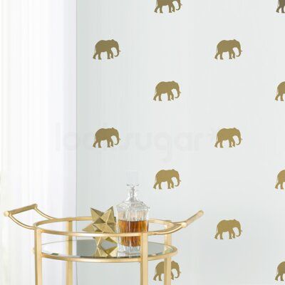 Isabelle & Max Elephant Wall Decal | Wayfair Installing Wallpaper, Gold Star Wall Decals, Elephant Wall Decal, Elephant Decal, Vinyl Home Decor, Elephant Wallpaper, Family Wall Decals, Elephant Stickers, Star Wall Decals