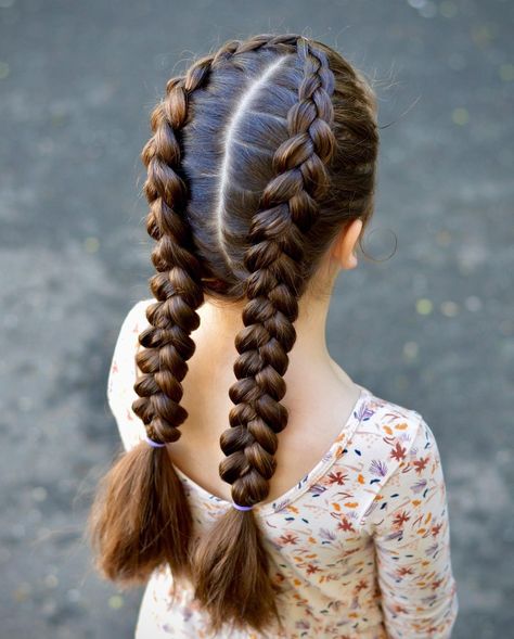 Mariya | Dutch braids with little elastic accent. Have a great day! . . . #dutchbraids #easyhairstyles #kidshairstyles #braids #brianasbraids | Instagram Best Haircut For Thick Hair, Satinder Sartaj, Hairstyles For Fall, Half Braided Hairstyles, Narcissa Malfoy, Short Natural Haircuts, Quick Braids, Dutch Braid Hairstyles, Autumn Hair