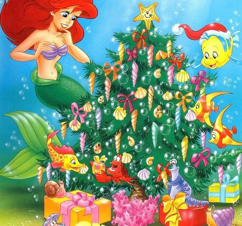 Little Mermaid Christmas, Disney Characters Christmas, Disney Christmas Decorations, Mermaid Christmas, Disney Iphone, Disney Princess Ariel, Mermaid Disney, Mermaid Coloring Pages, Disney Books