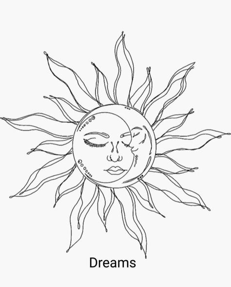 Sun And Moon Coloring Pages, Sun Stencil, Printable Sun, Blatt Tattoos, Stars Drawing, Moon Designs, Sun Tattoos, Drawing Simple, Sun Tattoo