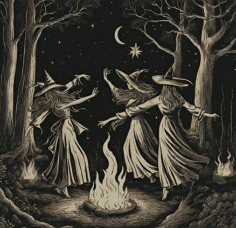 Dianic Witch Aesthetic, The Salem Witch Trials Aesthetic, Feral Witch Aesthetic, October Witch Aesthetic, Dark Cottagecore Drawing, Witch Circle Aesthetic, Vintage Witch Drawing, Minimal Witch Aesthetic, Witch Aesthetic Illustration