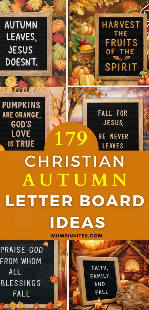 Discover our Christian fall letter board ideas perfect for your message board this autumn. Find short, witty, & funny sayings that bring a touch of faith to your home. Ideal for September, October, & November, these fall-themed quotes are great for Thanksgiving & family gatherings. Explore small, felt board inspirations featuring fall Bible verses to brighten your days. Whether you need early autumn ideas or festive Thanksgiving messages, you'll find cute Christian sayings for fall. Fall Letter Board Ideas, Thanksgiving Quotes Bible, Quotes For Christians, Fall Letter Board, Short Christian Quotes, Letter Board Ideas, Church Sign Sayings, Fall Bible Verses, Thanksgiving Letter