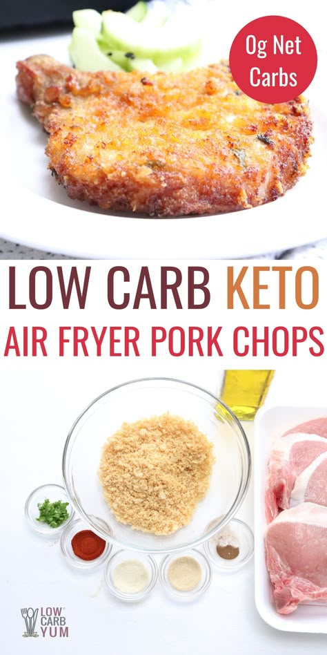 Air Fryer Recipes Keto, Keto Pork Chops, Air Fryer Pork, Keto Air Fryer, Air Fryer Pork Chops, Low Carb Pork, Chop Recipes, Air Fry Recipes, Keto Diet Food List