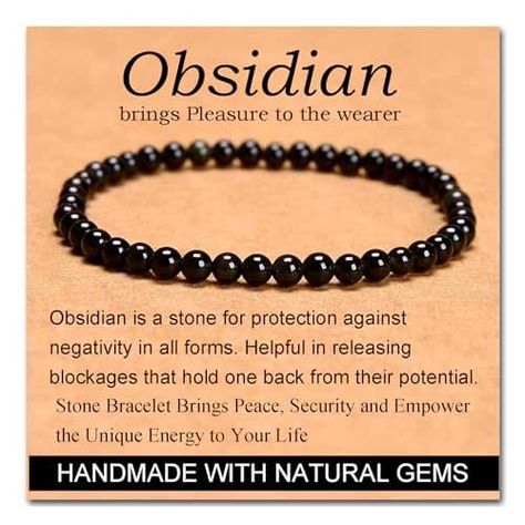 Black Obsidian Stone, Obsidian Stone, Power Energy, Protection Stones, Yoga Stretches, Healing Power, Stone Crystal, Elastic Bracelet, Black Obsidian