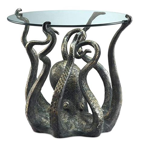 Amazon.com: SPI Home 33843 End Table: Kitchen & Dining Glass Top End Tables, Iron Accents, Kraken, Design Case, 인테리어 디자인, Coastal Decor, Beach Decor, Wabi Sabi, Cool Furniture