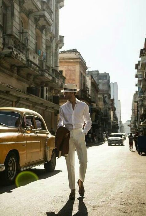 Cuba Cuban Outfit, Cuba Outfit, Guy Clothing, Cuban Men, Cuba Fashion, Summer Menswear, Party Outfit Men, Cuban Shirts, Havana Nights