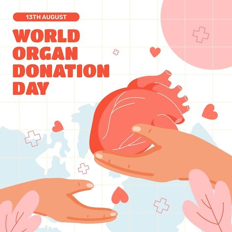 Organ Donation Illustration, Donation Illustration, World Organ Donation Day, Health Symbol, Organ Donation, Flat Illustration, Graphic Resources, Landscape Paintings, Vector Free