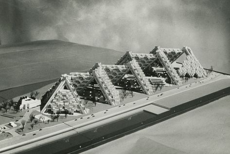 Gallery of Moshe Safdie Discusses His Unbuilt Work and Timeless Meaning In Architecture - 4 Unbuilt Architecture, Moshe Safdie, Models Architecture, Concept Models Architecture, Architecture Images, Model Drawing, Architectural Drawings, Design Styles, Architectural Design