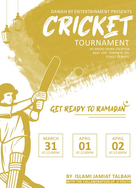 Cricket Tournament poster idea Cricket Logo Design Ideas, Cricket Tournament Poster Design, Cricket Poster Creative, Tournament Poster Design, Sports Day Poster, Cricket Logo Design, The Godfather Poster, Tournament Poster, Cricket Tournament