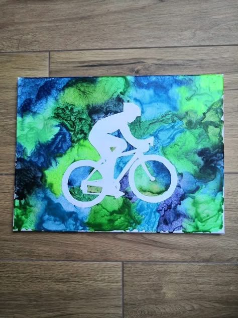 Olympic Art Activities For Kids, Olympic Art For Kids, Bicycle Art Diy, Bicycle Crafts For Kids, Bike Crafts For Kids, Summer Olympics Crafts, Olympic Art, Crayon Art Diy, Sport Art Projects