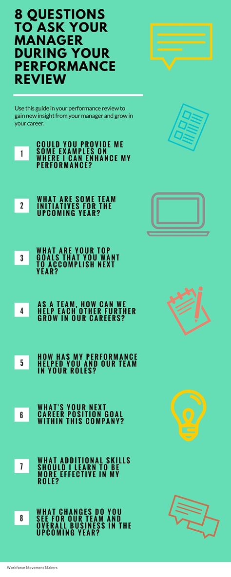 Questions to ask your manager during your performance review Job Review Performance, Questions To Ask During Performance Review, Self Review For Work, Work Review Tips, Performance Review Questions, Performance Review Template, Annual Performance Review Tips, Annual Review Questions, Performance Review Phrases