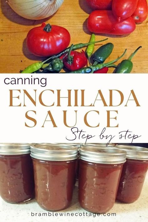 Canning Enchilada Sauce, Can Enchilada Sauce, Enchilada Sauce Recipe, Pressure Canning Recipes, Recipes With Enchilada Sauce, Home Canning Recipes, Canning Vegetables, Canning Food Preservation, Canned Food Storage