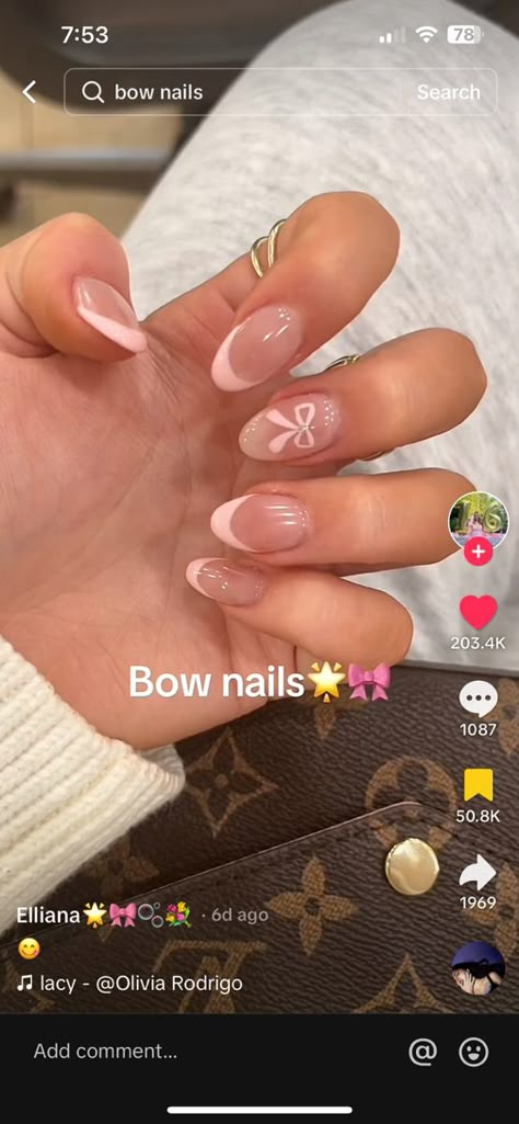 Bow Nail Designs, Bow Nail Art, Mail Ideas, Nails Today, Simple Gel Nails, Summery Nails, French Tip Acrylic Nails, Cute Gel Nails, Beautiful Weather